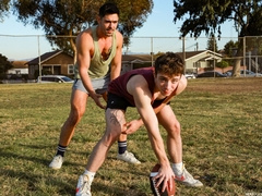 Hot lovers finish their outdoor training with a big fuck