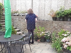 Sexy Crossdresser Alison playinging in the garden