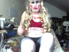 Milf crossdresser sissies it up with some gay masturbation and humiliation