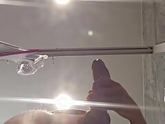 Big squirting cock filmed from below