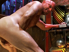 Chad Brock is all alone in the bar and he is fucking himself