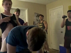 Skinny guy with a nice ass gets spit roasted