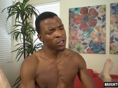 Big-dicked dude fucks fat chick's ass with a hot load