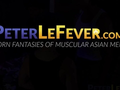 Blond bottom Ander Wolfson is ass stretched in a threesome by Jay Wu and Tony Genius