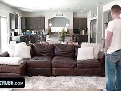 Brother Crush - Innocent Adorable Boy Gets Tricked By His Older Stepbrother To Take His Big Dick