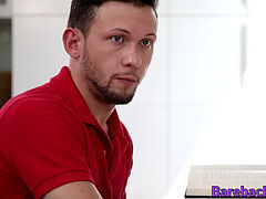 Hardcore bareback pulverizing with two muscled lads