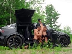 Handjob With Inked With Alex Mecum And Malik Delgaty