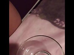 Sexy Thai Bee CUMS into glass.