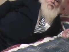 Fat old man wanking