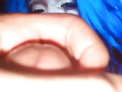 Quick cum with spit for Legit Boss. WWE Sasha Banks tribute.