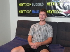 NEXT DOOR CASTING - Casting muscular amateur tugs uncut rod during solo action