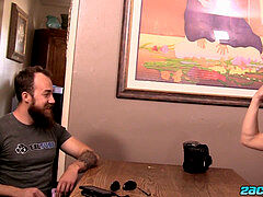 Jock gymnast Zack Randall masturbates his enormous cock beside teddy