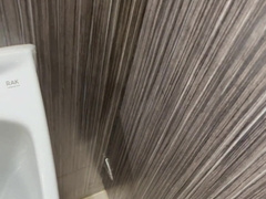 Public restroom fap and jack with a red-hot otter man! giant lollipop!