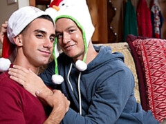 Hardcore Christmas anal video starring Ryan Pitt and Nate Stone