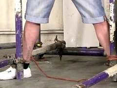 Blindfolded submissive gets dominated and stroked to the edge by big-dick Sebastian Kane