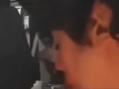 Boy slurping on cock in cellar