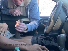 granddad offers a helping arm while cruising