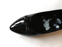 Cum black shine flat shoe