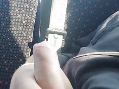 Big cock mastubet in the bus