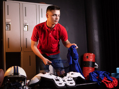 Horny boys fuck at the locker room after a nice foreplay