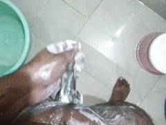 Handjob when took shower