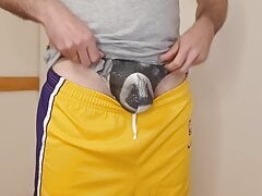 Bulging, oiling up my cock and cumming on the web cam