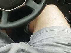 Jacking off while waiting for the rain to pass