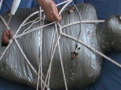 Mummified man enjoys cbt session