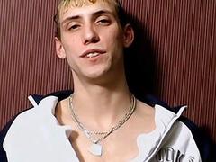 Self-sucking twink smokes a cig