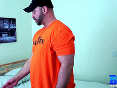 Gay riding, gay big cock, railing