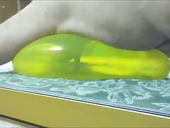 Yellow geo balloon humping fuck cum