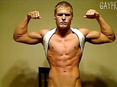 Muscular Prestin Presley jacking off furiously