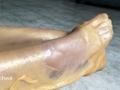 Golden slime fetish soles