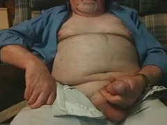 Hairy Grandpa Bear Strokes His Big Cock1