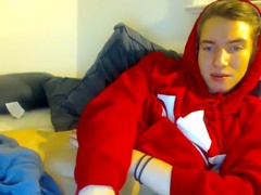 Beautiful Cute Teen Blonde Wank On Red Sweat Shirt