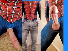 Spidermans cock and Spiidersmans cumshot cosplay Spidey's Web's