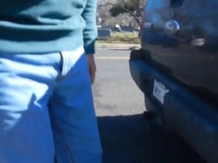 Ginormous-Beef whistle Parent Tugging Outdoors