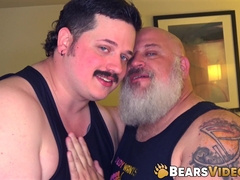 Chubby bear Cliff Boyd fucks inexperienced Jackson Boyd hard