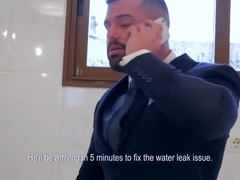 Get his ass fucked by plumber