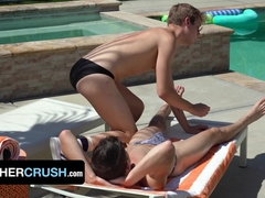 BrotherCrush - Sexy Fit Stepbrothers Taylor Reign And Wank Bailey Breeding By The Pool