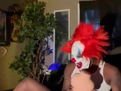 Scary clown tearing up pocket snatch