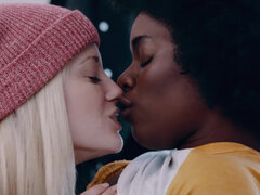 アメリカ人, お尻, 美女, カップル, 異人種間, キス, レズビアン, 自然山雀