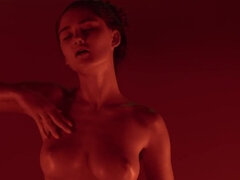 18 jaar, Bruinharig, Erotisch, Likken, Masturbatie, Kut duiken, Alleen, Tiener