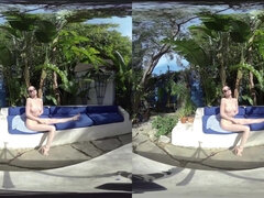 POV VR solo outdoors with hot perky tits babe