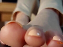 デカチン, 女, フェティッシュ, ナイロン, オフィス, ハメ撮り, 靴下, オッパイの