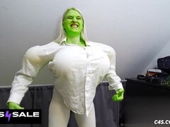 Rubia, Europeo, Pies, Gafas, Músculo, Spandex