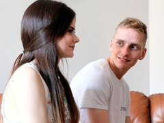 お尻, 茶髪の, 手コキする, キス, 剃毛, ガリガリ, ティーン, オッパイの