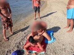 Anal, Beso negro, Playa, Corrida, Corridas, Fiesta, Público, Apretado
