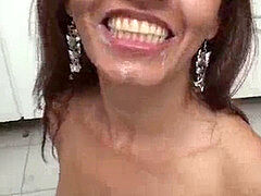 Enthousiasteling, Braziliaans, Sperma shot, Latijnse vrouw, Tiener