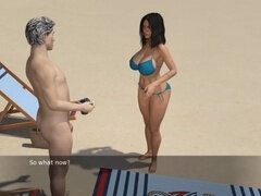 Plage, Gros cul, Grosse bite, Noire, Femme au foyer, Maman, Nue, De plein air